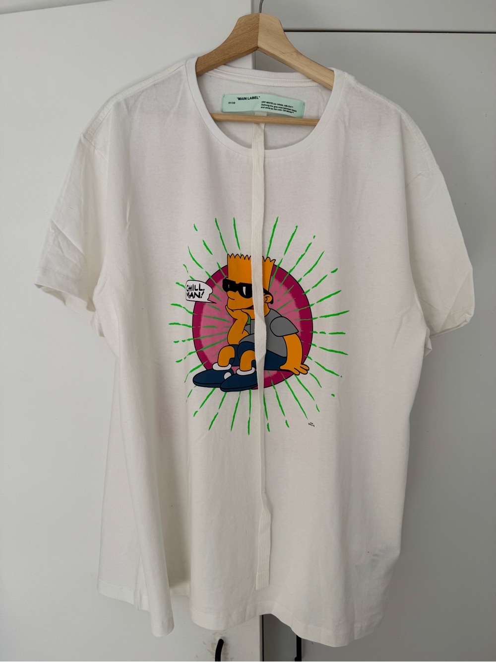 Hard To Find Off-White Bart Simpson Glasses Shirt Sz:L